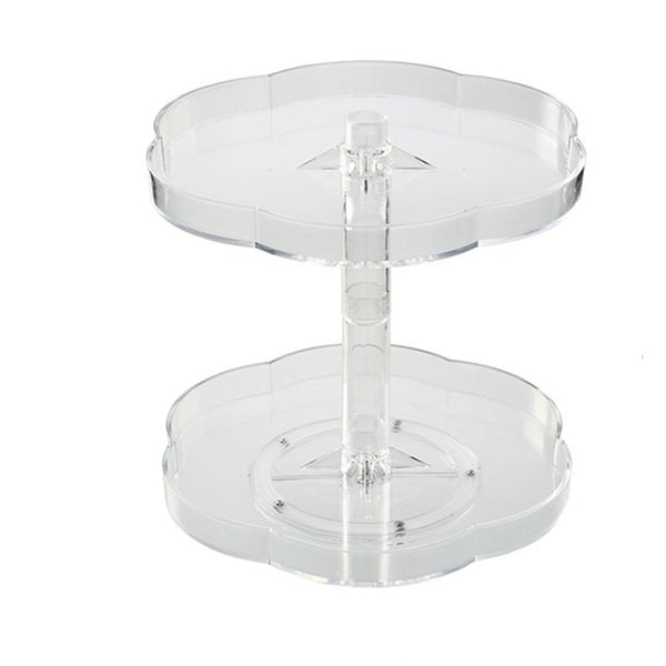 Rotating Spice Rack with Dual Layers for Kitchen Storage