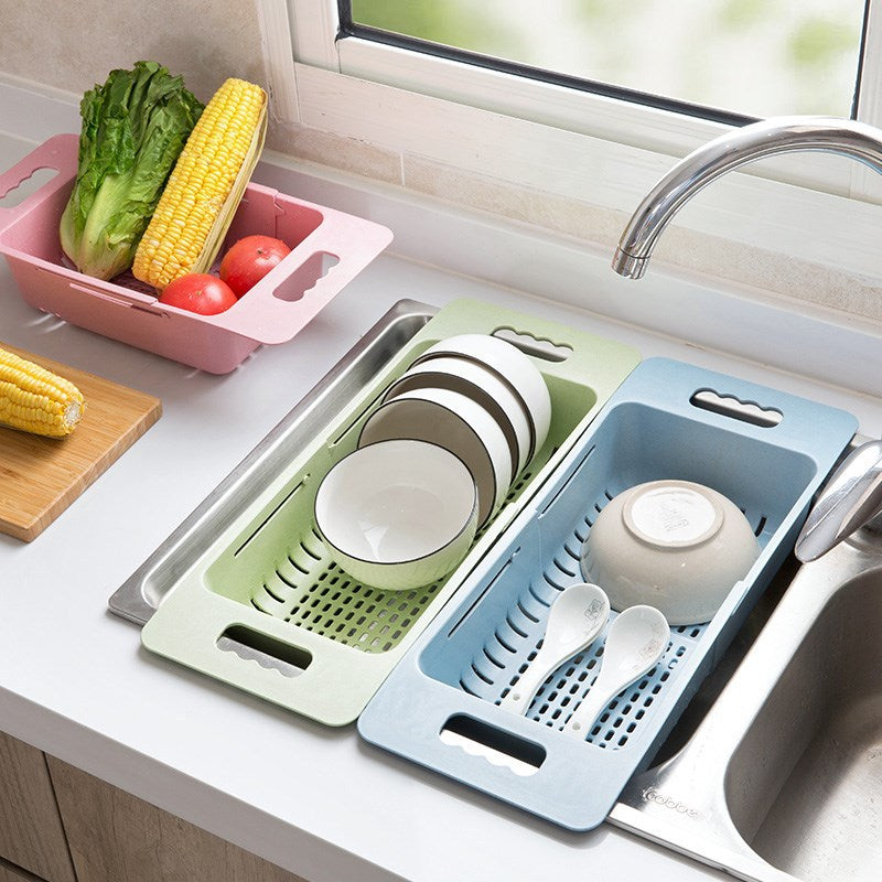 Expandable Sink Drain Rack for Kitchen Storage